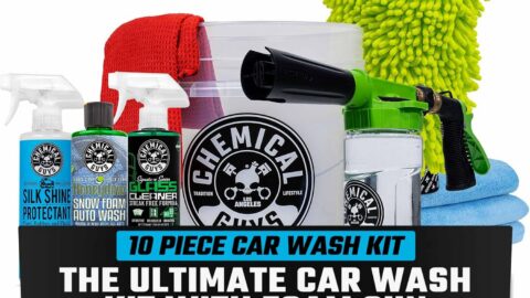 Chemical Guys car wash kit with foam gun, bucket, car wash soap and detailing supplies