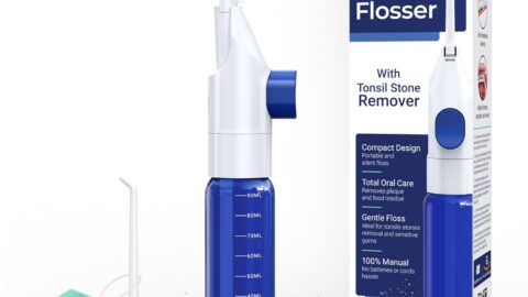 Oravix Dental Water Flosser, Tonsil Stone Remover, Gentle Oral Irrigator for Sensitive Teeth and Gums, Kids Manual Water Flosser, No Electricity or Batteries