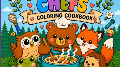 Woodland Chefs Kids Cookbook and Coloring Book cover