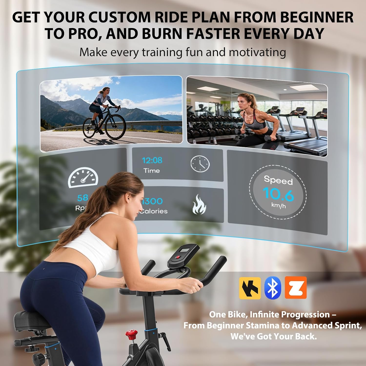 Wenoker exercise bike with adjustable seat and handlebar