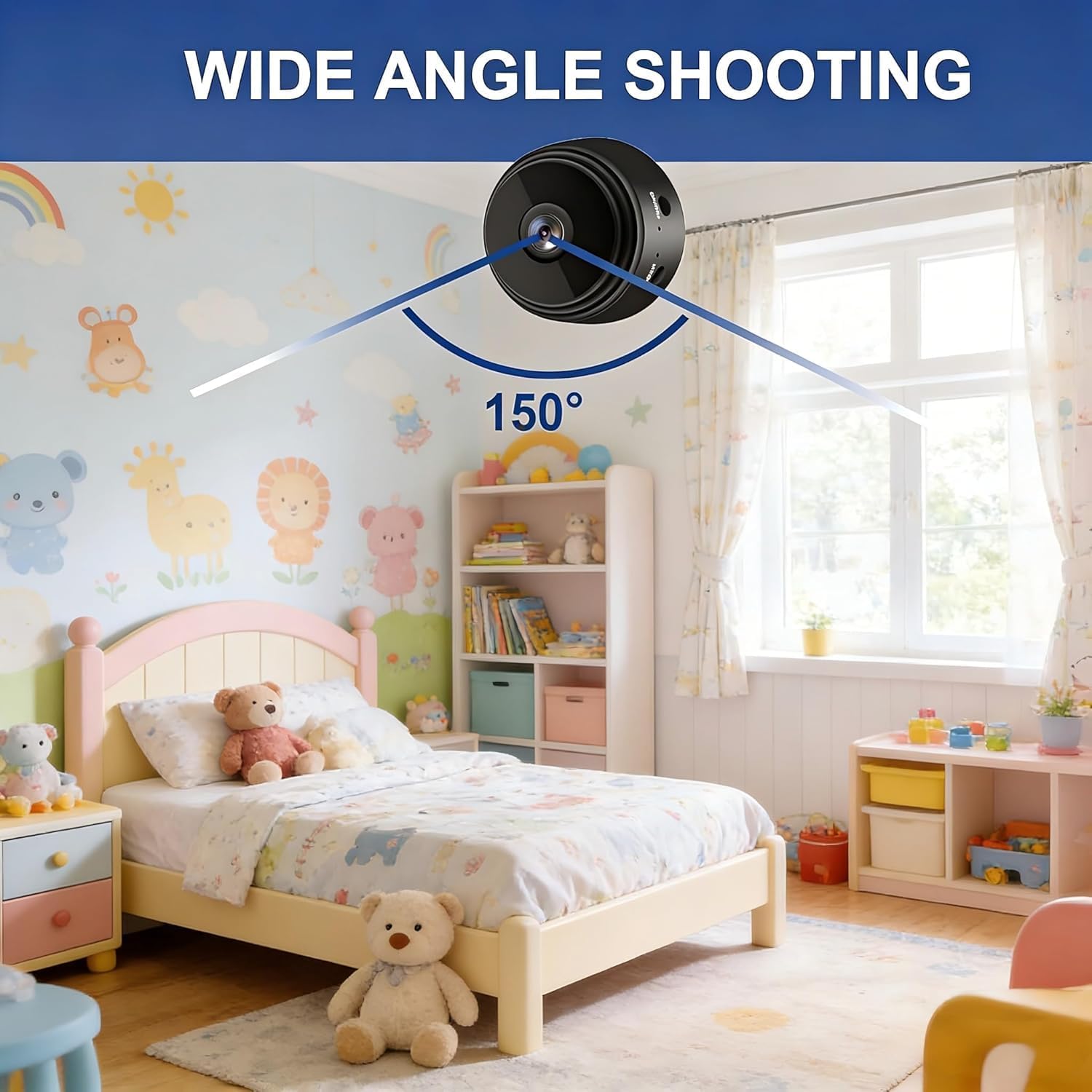 X W EI UNION 2K Mini Spy Cam Hidden Camera for Home Security Small Nanny Cam with Phone App WiFi Remote Monitor