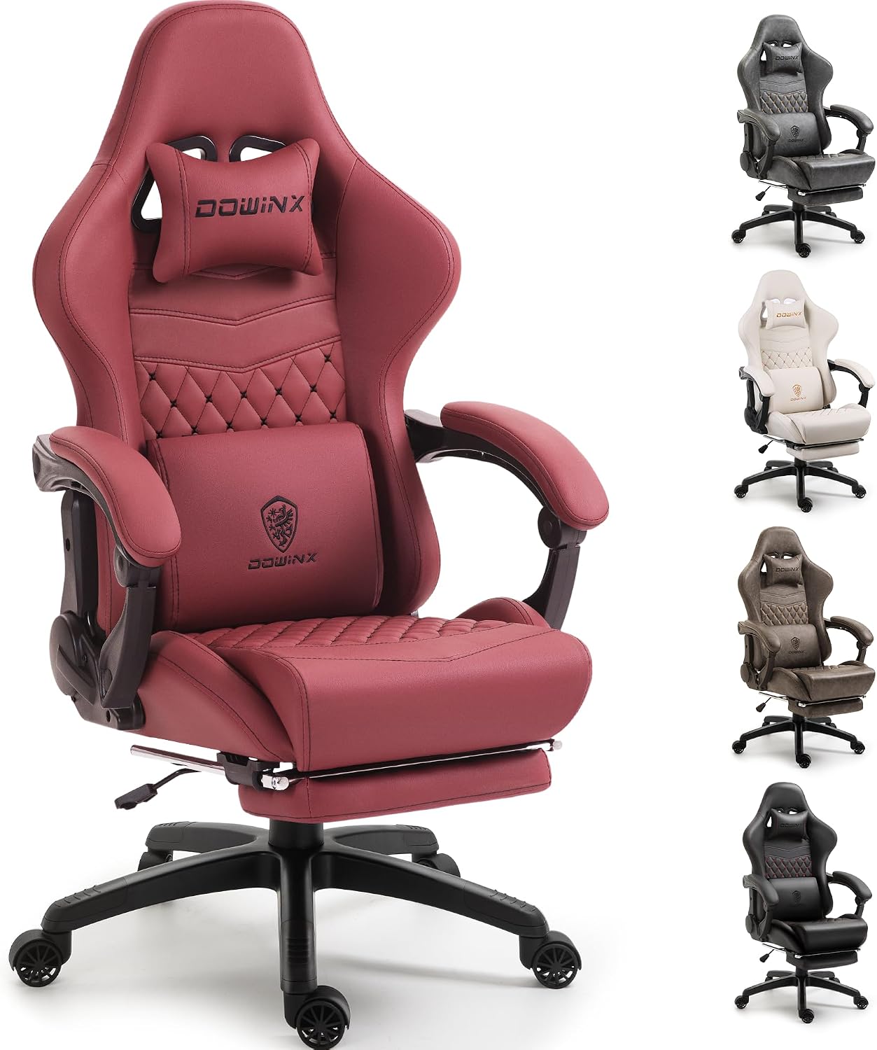 Dowinx Big & Tall Vintage Gaming Chair, Red