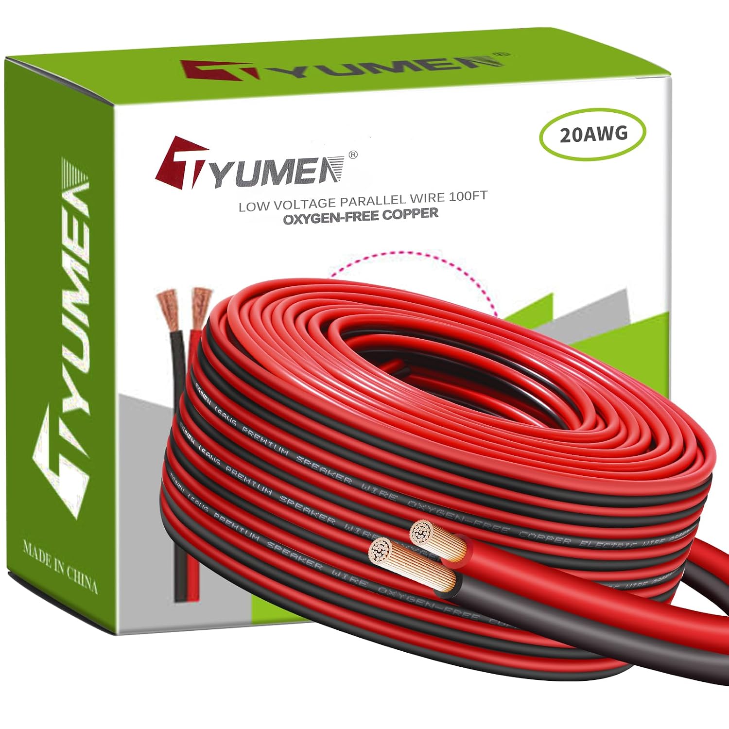 TYUMEN 20 gauge red and black copper wire spool