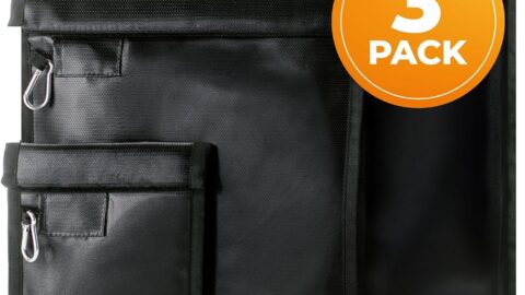 Zero Grid 3-Pack Faraday Bags Pouches, RFID Signal Blocking Sleeves, Black