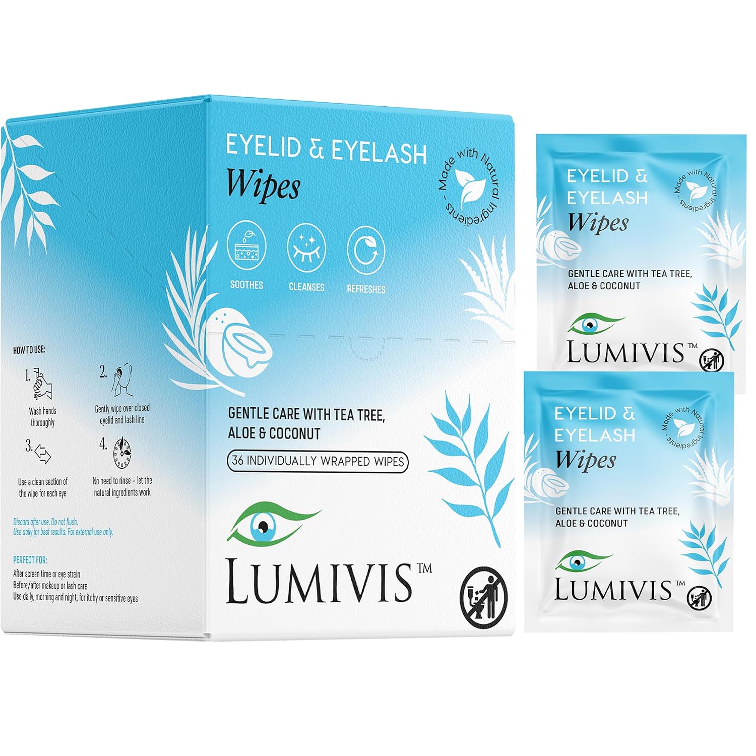Lumivis Tea Tree Oil Eyelid Wipes